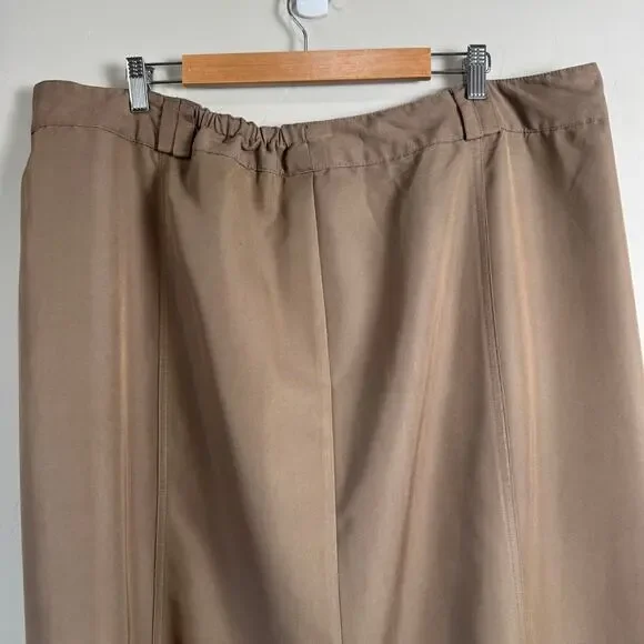 NWT CJ Banks Size 24 Midi Skirt A-Line Tan Women's Modest Career Western - Picture 5 of 10